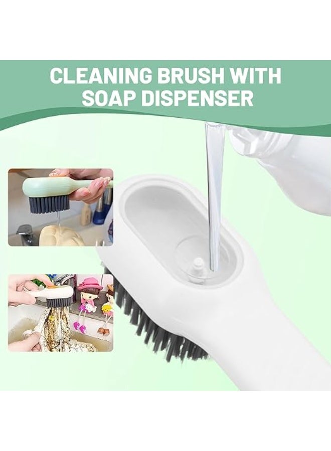 Two-piece shoe cleaning brush set with liquid dispenser for cleaning athletic shoes, sports shoes, and football boots, with handle and soft bristles for shoes, laundry, and bathroom use. - Image 5